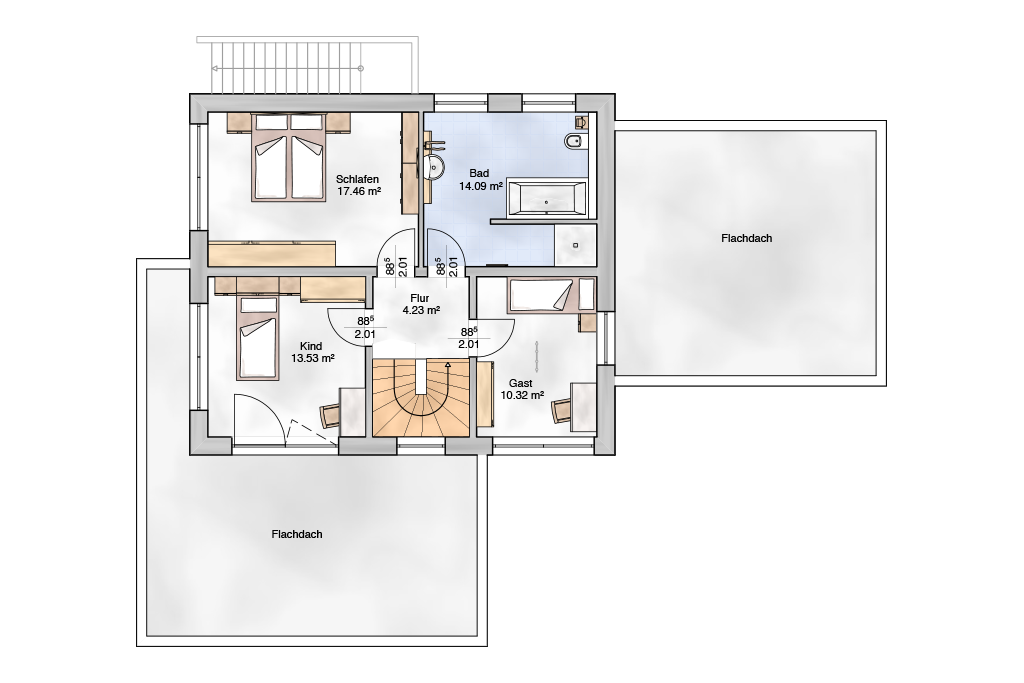 Grundriss 3 — Stadtvilla 2